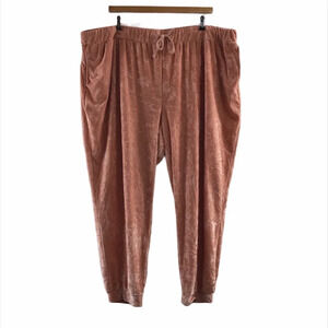 - Asos Pink Crushed Velvet Velour Joggers Pants Women’s plus 24